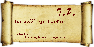 Turcsányi Porfir névjegykártya